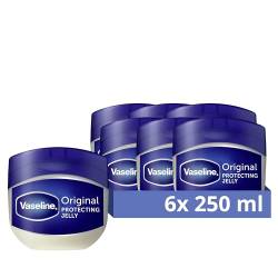 Vaseline Original Petroleum Jelly Moisturruiser Hautpflege für rissige, trockene Haut und Ekzemlinderung 6 x 250 ml von Vaseline