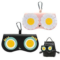 Vasemele 2 Stück Sonnenbrillen Aufbewahrung Tragbar Damen Brillentasche Brillenbox Brillen Reise Brillenbox Brillenetui Sonnenbrille Weiche Tasche Sonnenbrillen Etui Sonnenbrillentasche von Vasemele