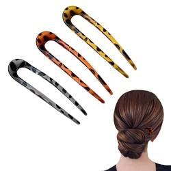 Vasemele 3 Stück Haarstecker-Stick French Style U-förmige Haarspangen Französischer Haarnadel Stick Französisch Stil Frisur Chignon Pins French Pin Haarnadel Französische Stil Haargabel von Vasemele