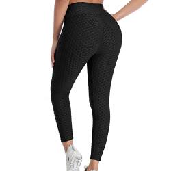 Vaslanda Workout-Leggings für Damen, mit Wabenmuster, strukturierte Sporthose - - X-Groß von Vaslanda