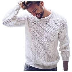 Vasreyy Kapuzenpullover Herren Herren Pullover Winter Männer Pullover Langarmshirt Einfarbig Langarm Pullover Warm Rundhals Strickpullover Feinstrick Winterpullover Loose Pulli Freizeit von Vasreyy