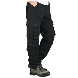 hosen herren baggy jeans herren outdoor hosen für herren cargohose Sportkleidung Mann Fitness Kleidung Herren Trainingshose Mit Reißverschluss Am Bein Jogginghose Schwarz Herren (5XL, Schwarz) von Vasreyy