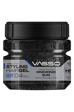 VASSO Professionelles Haargel für EIN gesundes Aussehen und einen feuchten Effekt Mnemonic Gum Styling Haargel Steif, 500 ml von Vasso