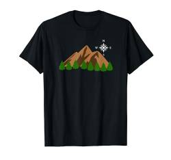 Wildnis Berge und Bäume mit Kompass T-Shirt von Vast Work Originals