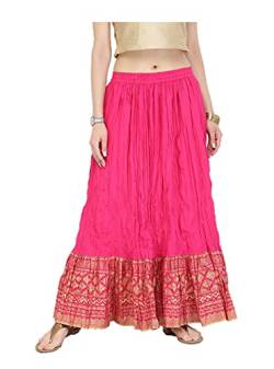 Röcke für Frauen, traditioneller, ausgestellter Maxi-Kleid, Rock für Kurtis, Tunika, Top und Hose, rose, Mittel von Vastraghar