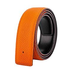 Vatee's Damen/Herren Echtleder-Ersatz-Gürtelriemen ohne Schnalle 38mm breit 115cm lang Orange von Vatee's