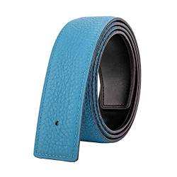 Vatee's Damen Herren Echtleder Ersatz Gürtel Strap ohne Schnalle 1 1/4" / 1 1/2" breit, 198: Hellblau, EU80: 95cm(fit waist 26-28) Wide 32mm von Vatee's