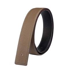 Vatee's Wendbare Echtledergürtel für Männer/Frauen Ersatzgurt ohne Schnalle 32mm breit 100cm lang Schwarz & Khaki von Vatee's