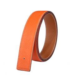 Vatee's Wendbare Echtledergürtel für Männer/Frauen Ersatzgurt ohne Schnalle 32mm breit 120cm lang Erde Gelb & Orange von Vatee's