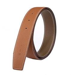 Vatee's Wendbare Echtledergürtel für Männer/Frauen Ersatzgurt ohne Schnalle 38mm breit 125cm lang Erde Gelb & Khaki von Vatee's