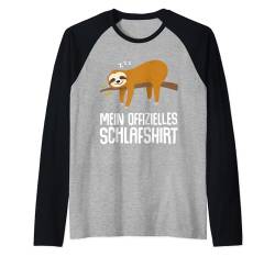 Offizielles Schlafshirt Pyjama Schlafanzug Faultier Geschenk Raglan von Vatertag Muttertag Geburtstag Outfit Geschenkidee