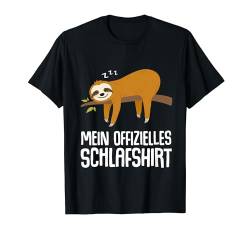 Offizielles Schlafshirt Pyjama Schlafanzug Faultier Geschenk T-Shirt von Vatertag Muttertag Geburtstag Outfit Geschenkidee