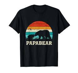 Retro Vater Baby Sohn Tochter Bär Papa Vatertag T-Shirt von Vatertagsgeschenk Bester Papa Geschenk