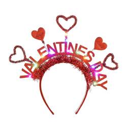 Vatocu Led Herz Haarreif Leuchtende Valentinstag Kopfschmuck Pailletten Herz Haarschmuck für Urlaub Hochzeit Party Geschenk von Vatocu