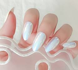 Vatocu Quadratische glänzende künstliche Nägel, reines Weiß, künstliche Nägel, kurz, fest, zum Aufdrücken, Acryl, zum Aufkleben auf Nägel für Frauen und Mädchen (24 Stück) (Pure 3) von Vatocu