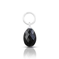 925 Sterling Silber Schwarzer Onyx Tropfen Anhänger Schwarz Onyx Anhänger Oval Facettiert Anhänger Charm Anhänger Onyx Anhänger Schwarz Anhänger von Vatslacreations