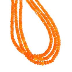 Vatslacreations AAA Genuine Mexican Fire Opal Necklace -Vibrant Rondelle Beads - Orange Opal Gemstones Elegant Wedding Jewelry and Opulent Gift for Women von Vatslacreations