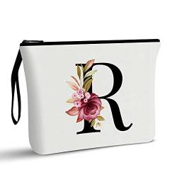 A-Z Personalisierte Make-up-Tasche, Geburtstagsgeschenke für Frauen und Mutter, Geschenke für beste Freundin, Brautjungfer, Kosmetiktasche, R von Vavabox