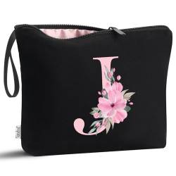 Vavabox A-Z Make-up-Tasche, personalisierbar, Geburtstagsgeschenke für Frauen, einzigartig, für Braut, Brautjungfer, Kosmetiktasche (A), J, Personalisierbar von Vavabox