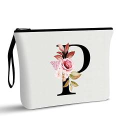 Vavabox A-Z Personalized Makeup Bag,Birthday Gifts for Women Mom,Gifts for Best Friend,Bride Bridesmaid Cosmetic Bag (P) von Vavabox