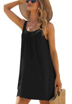 Vcindai Damen Strandkleid Ärmellos Sommerkleid Cover Up Chiffonkleid von Vcindai