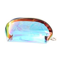 Vctitil Halbrunde Make-up-Tasche, transparente Farbe, große Kapazität, Make-up-Tasche mit Reißverschluss, wasserdicht, praktischer Kulturbeutel, 1 Stück, kosmetiktasche von Vctitil