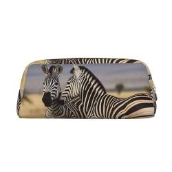 Federmäppchen mit Kapazität, großes Federmäppchen, Zebra-Design auf Südafrika, Federmäppchen für Büro, kleine Reißverschlusstasche für Bleistifte, gold, Einheitsgröße, Kosmetiktasche von VducK