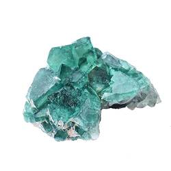 Kristall 1PC Natürlicher unregelmäßiger grüner Fluorit-Kristall-Cluster grüner Calcit-Kristallblock rohe seltsame Steinverzierungen Energieheilung geeignet for Heimbüro-Dekoration ZANLIIYIN ( Material von VducK