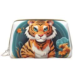 Kulturbeutel mit Aquarell-Kaninchen und Blumen, tragbar, wasserdicht, Kosmetiktasche für Damen und Herren, Reisezubehör, Kulturbeutel für Urlaub, Willkommen im Jahr des Tigers, Einheitsgröße, von VducK