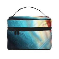 Make-up-Tasche, Reise-Kosmetiktasche, groß, tragbar, Kulturbeutel für Damen, Vintage-Stil, Uranus Impact, Einheitsgröße, Kosmetiktasche von VducK