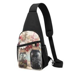 Schultertasche für Damen, Bauchtasche, schöne Blumen, Berg, Brusttasche, Tagesrucksack für Wandern, Reisen, Hüfttasche, Schöne Blume, Einheitsgröße von VducK