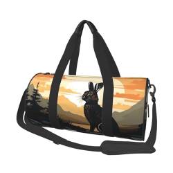 Turnbeutel, Reisetasche, Damen, Herren, Regenbogenstreifen, Sporttasche, Schwimmen, Fußball, Basketball, Tennis, Kaninchen-Silhouette, Einheitsgröße, Reisetasche von VducK