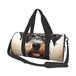 Turnbeutel, Reisetasche, Damen, Herren, silberfarben, glitzernd, Sporttaschen, Schwimmen, Fußball, Basketball, Tennis, Schnauzer, Einheitsgröße, Reisetasche von VducK