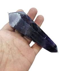 VducK -Kristalle, 1 Stück, natürlicher tiefer Amethyst-Kristall, Doppelspitze, Kristallsäule, Energiestein, sechseckiges Prisma, geeignet for Heimbüro-Dekoration ZANLIIYIN (Material : 10-13cm) von VducK