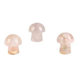 VducK Positiver -Kristall, 3 Stück, natürlicher, handgeschnitzter Sakura-Achat-Pilz, Kirschblüten-Kristallstein, 15 mm, for die, geeignet for Heimbüro-Dekoration ZANLIIYIN von VducK