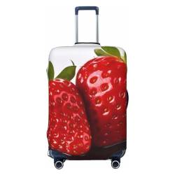 VducK Reisegepäckabdeckung, elastisch, Erdbeere, modischer Koffer-Schutz, passend für 45,7 - 81,3 cm Gepäck, Schwarz , S, Koffer von VducK