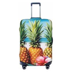 VducK Reisegepäckabdeckung, elastisch, für den Sommer, Ananas, modischer Koffer-Schutz, passend für 45,7 - 81,3 cm Gepäck, Schwarz , XL, Koffer von VducK