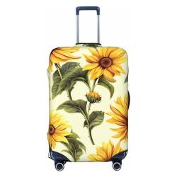 VducK Reisegepäckhülle, elastisch, Sommer-Sonnenblumen-Motiv, passend für 45,7 - 81,3 cm große Gepäckstücke, Schwarz , S, Koffer von VducK