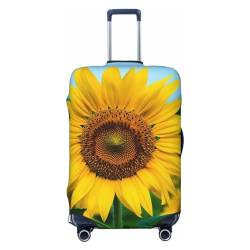 VducK Reisegepäckhülle, elastisch, Sonnenblumen-Motiv, passend für 45,7 - 81,3 cm große Gepäckstücke, Schwarz , XL, Koffer von VducK