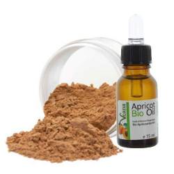 Mineral Foundation (9g) + Premium BIO Aprikosenkernöl (15ml) DE-Öko - zertifiziert, MakeUp, alle Hauttypen, ohne Zusatzstoffe, ohne Konservierungsstoffe Nuance Tan von Veana