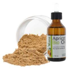 Mineral MakeUp (9g) + Premium BIO Aprikosenkernöl (100ml) DE-Öko - zertifiziert, MakeUp, alle Hauttypen, ohne Zusatzstoffe, ohne Konservierungsstoffe - Nuance Warm Tan von Veana