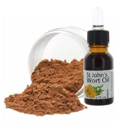 Veana Mineral Make Up Foundation 9 g + Premium St. Johns Wort Öl 15 ml - für fettige und Mischhaut, bei Akne, Dermatosen, Neurodermitis. Antibakteriell, regenerierend, beruhigend. Nuance Bronze von Veana