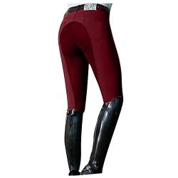 Vectry Damen Reithose Reitleggings Skinny Stretch Hüften Leggings High Waist Sporthose Streifen Freizeithose Jogginghose Traininghose Fitness Sweatpants mit Taschen（rot,XXL） von Vectry