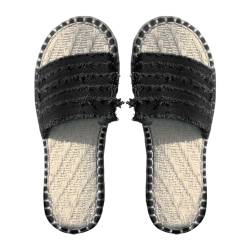 Vectry Damen-Strandsandalen, hohle lässige Hausschuhe, flache Schuhe, Retro-Sandalen Ogg Schuhe Damen (Black, 41) von Vectry