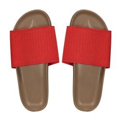 Vectry Damen-Strandsandalen, hohle lässige Hausschuhe, flache Schuhe, Retro-Sandalen Schuhe Damen Halbschuhe (Red, 36) von Vectry