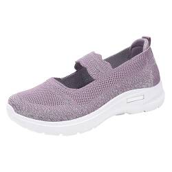 Vectry Weiche orthopädische Schuhe für Damen, atmungsaktiv, gewebt, zum Gehen, Slip-On-Schaumstoffschuhe, Fußgewölbeunterstützung, Hände, Slip-In-Sneaker Damenschuhe Pumps Keilabsatz Blau (Purple, 40) von Vectry
