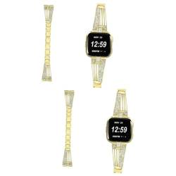 Veemoon 2 Stk Austausch des Armbandes Metallbänder Ersatzbänder Smartwatch-Band Uhrarmband Bands uhrenarmbänder Strass-Uhrenarmband intelligentes Uhrenarmband ersetzen Gurt Anschauen diese von Veemoon