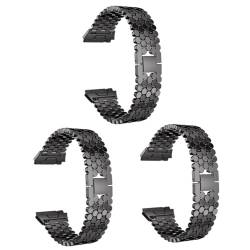 Veemoon 3St Damen Metallband Bands Smartwatch für Frauen Smartwatch-Bänder reloj inteligente frauen uhren Edelstahluhr Armband Rostfreier Stahl Anschauen Stahlband Gurt Fräulein von Veemoon