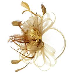 Brauthaarzubehör Frauen Mesh Ribbon Faszinator Hut Kontrast Farbe Hochzeit Stirnband Gold Faszinatoren für Hochzeiten von Veesper