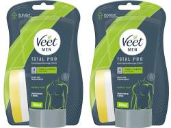 Veet Dusch Enthaarungscreme 2er Pack für Männer für schnelle und effektive Haarentfernung unter der Dusche Veet Men Haarentfernungscreme 2x150ml von Veet